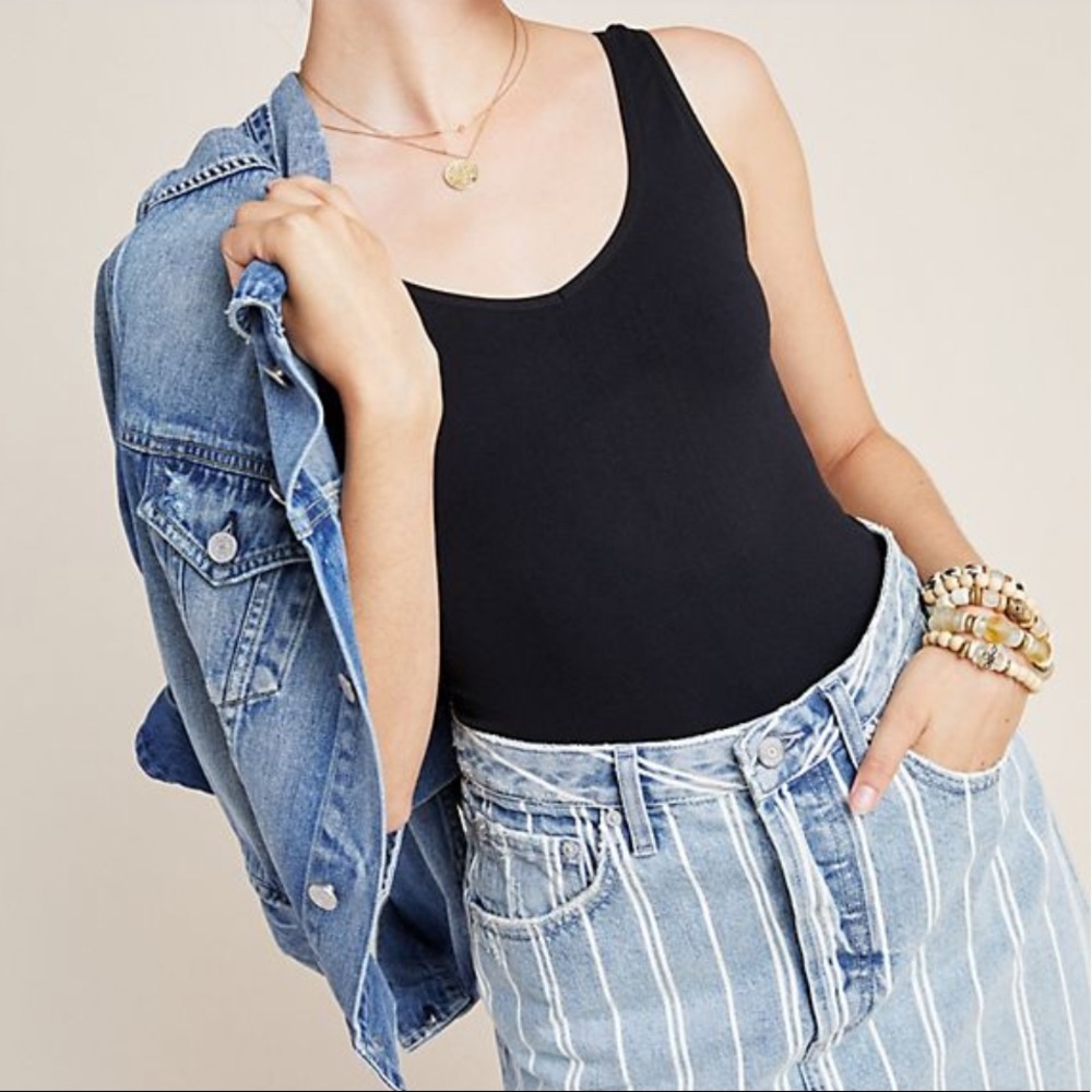 Anthropologie Black Reversible Tank Top